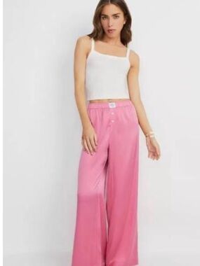 Alice + Olivia x Big Feelings SILK Tina Wide-Leg Pants – Pink – Size XS